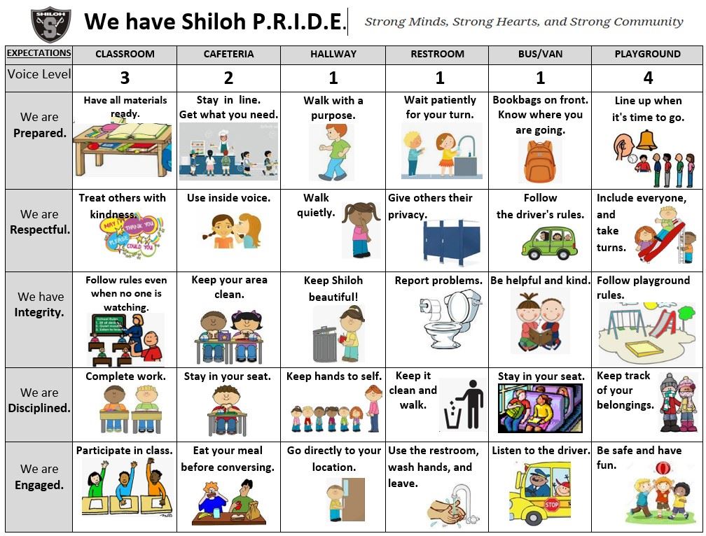 PBIS Matrix for the school